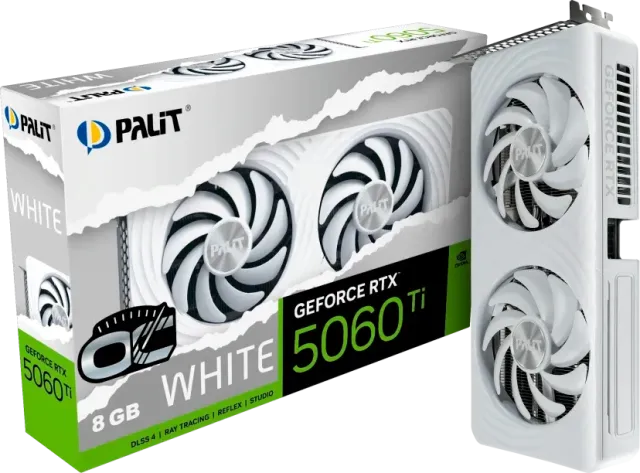 Видеокарта Palit GeForce RTX 5060 Ti White OC 8Gb (NE7506TU19P1-GB2062M), Retail купить! 