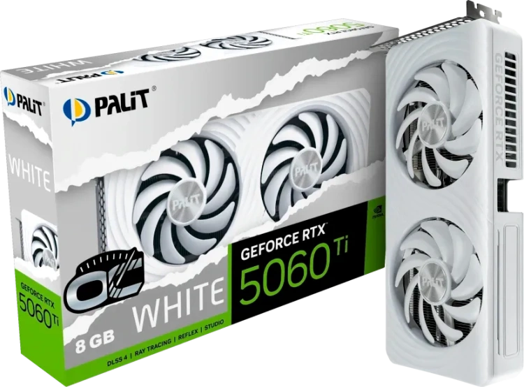 Видеокарта Palit GeForce RTX 5060 Ti White OC 8Gb (NE7506TU19P1-GB2062M), Retail купить! 