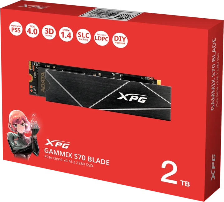 Твердотельный накопитель ADATA 2000 Gb AGAMMIXS70B-2T-CS купить! 