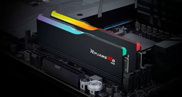 Оперативная память DDR5 32 Gb 6000 MHz G.Skill RIPJAWS M5 RGB Black (F5-6000J3040F16GX2-RM5RK) купить! 