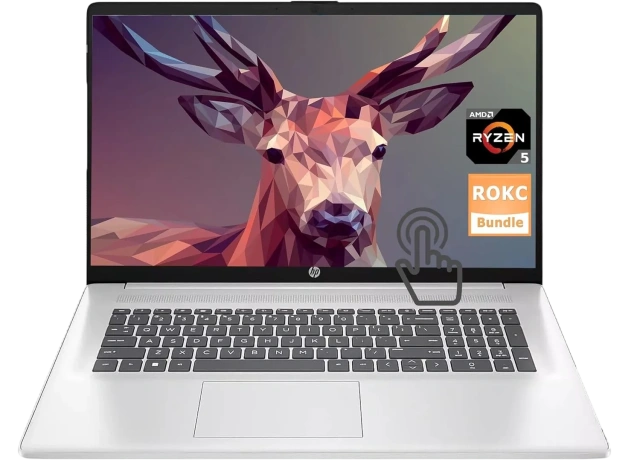 Ноутбук HP 17-cp3155cl (AMD Ryzen 5 7430U/17.3" Touchscreen 1600x900/16Gb/2Tb SSD/Wi-Fi/BT/Win 11 Pro) Silver - фото