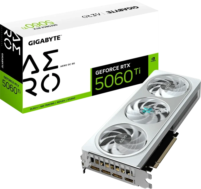 Видеокарта Gigabyte GeForce RTX 5060 Ti AERO OC 8Gb (GV-N506TAERO OC-8GD) купить! 