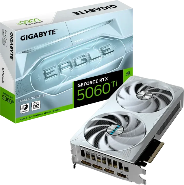 Видеокарта Gigabyte RTX 5060 Ti EAGLE OC ICE 16 GB (GV-N506TEAGLEOC ICE-16GD), Retail купить! 
