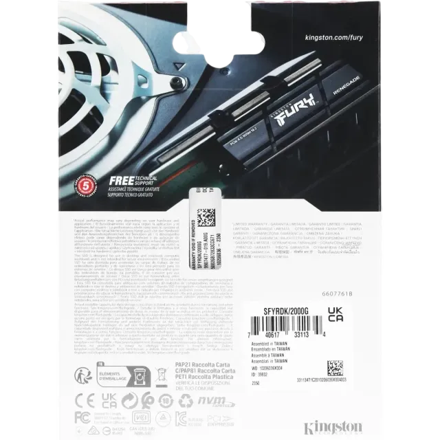 Твердотельный накопитель Kingston 2000 Gb FURY RENEGADE SFYRDK/2000G купить! 