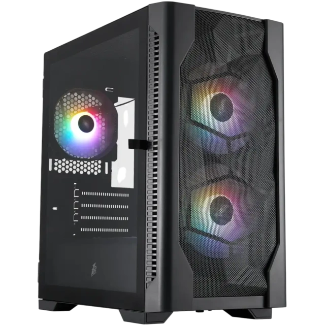 Компьютерный корпус 1STPLAYER DK D4-M FRGB Black (D4-M-BK-2F1P-1F1) купить! 