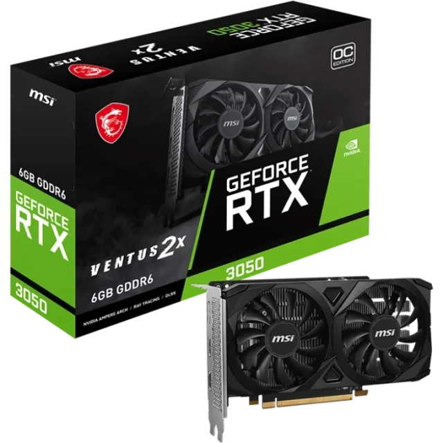 Видеокарта MSI GeForce RTX 3050 6Gb (RTX 3050 VENTUS 2X E 6G OC) купить! 