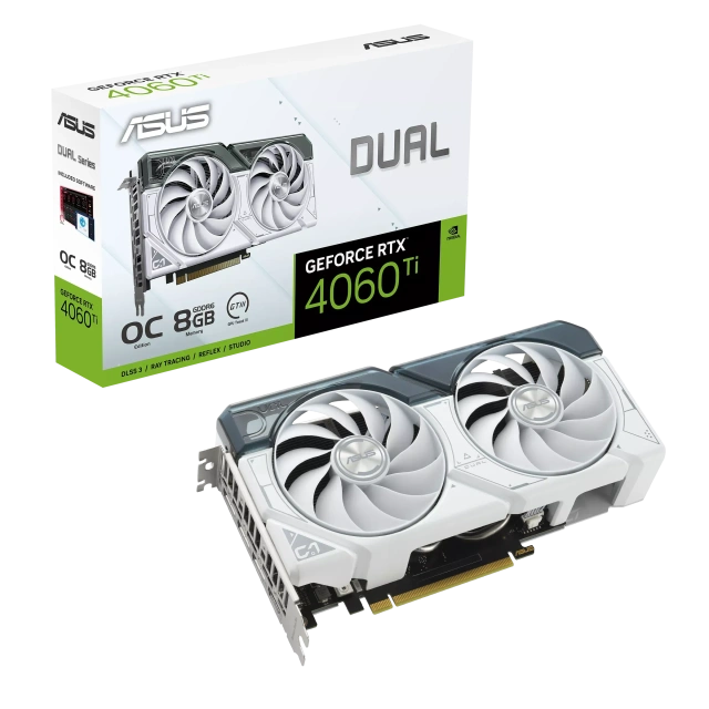 Видеокарта ASUS GeForce RTX 4060 TI 8GB (DUAL-RTX4060TI-O8G-WHITE), Retail купить! 