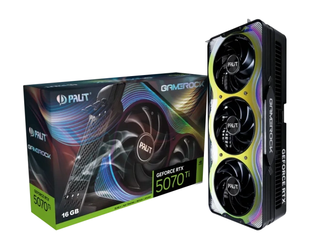 Видеокарта Palit GeForce RTX 5070 Ti GameRock 16Gb (NE7507T019T2-GB2030G), Retail купить! 