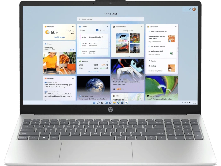 Ноутбук HP 15-fc0458au (AMD Ryzen 5 7520U/15.6" 1920x1080/16Gb/2Tb SSD/AMD Radeon 610M/Win 11 Home) Silver - фото