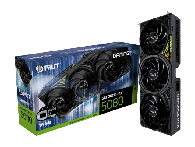 Видеокарта Palit GeForce RTX 5080 GamingPro OC 16Gb (NE75080S19T2-GB2031A), Retail купить! 