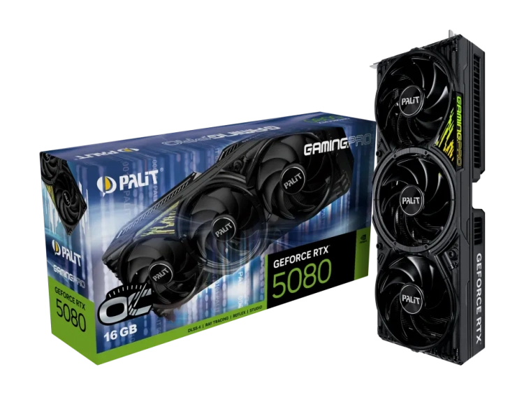 Видеокарта Palit GeForce RTX 5080 GamingPro OC 16Gb (NE75080S19T2-GB2031A), Retail купить! 