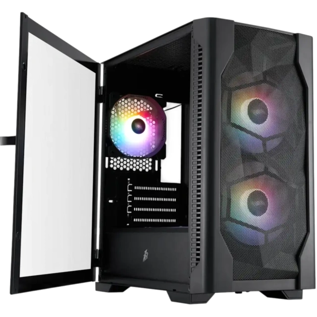 Компьютерный корпус 1STPLAYER DK D4-M FRGB Black (D4-M-BK-2F1P-1F1) купить! 