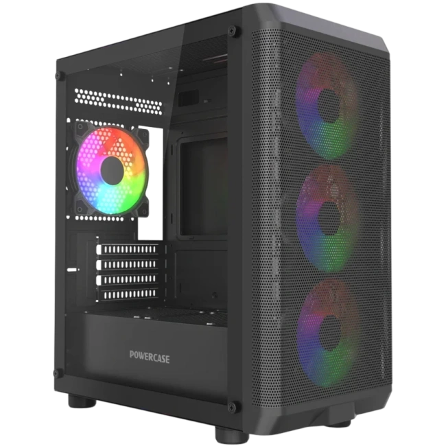 Компьютерный корпус Powercase Mistral Micro EM22 TG FRGB Black (CMMEM22B-L4) купить! 