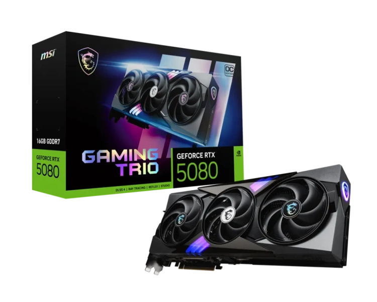 Видеокарта MSI GeForce RTX 5080 16GB GAMING TRIO OC (G5080-16GTC) купить! 
