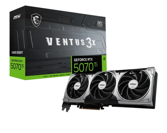 Видеокарта MSI GeForce RTX 5070 Ti 16GB VENTUS 3X OC (G507T-16V3C), Retail купить! 