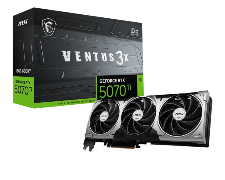 Видеокарта MSI GeForce RTX 5070 Ti 16GB VENTUS 3X OC (G507T-16V3C), Retail купить! 