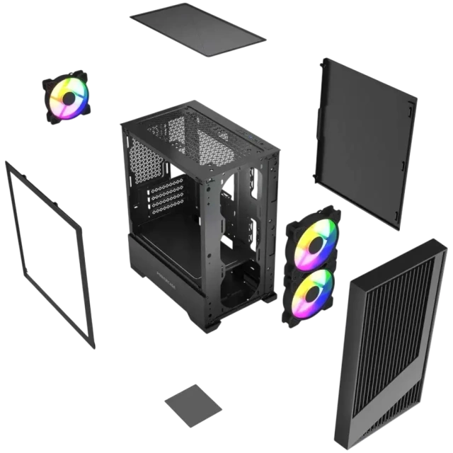 Компьютерный корпус Powercase Mistral Micro A12B FRGB Black (CMMA12B-L3) купить! 