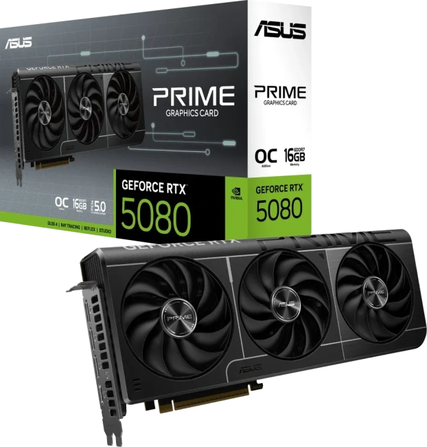 Видеокарта ASUS GeForce RTX 5080 PRIME OC 16Gb (PRIME-RTX5080-O16G), Retail купить! 
