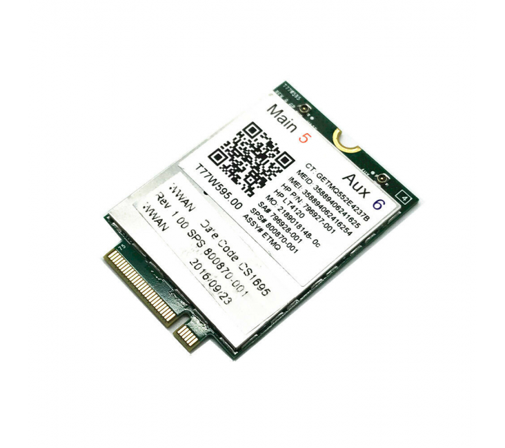 Модуль беспроводной связи HP lt4120 LTE/EV-DO/HSPA+ WWAN (850 G4 G3/840r G4/840 G4 G3/820 G4 G3/755 G4 G3/745 G4 G3/725 G4 G3/655 G4 G3 G2/650 G4 G3 G2/645 G4 G3 G2/640 G3 G2/ZBook 17 G4 G3/15 G5 G4 Модуль беспроводной связи HP lt4120 LTE/EV-DO/HSPA+ WWAN