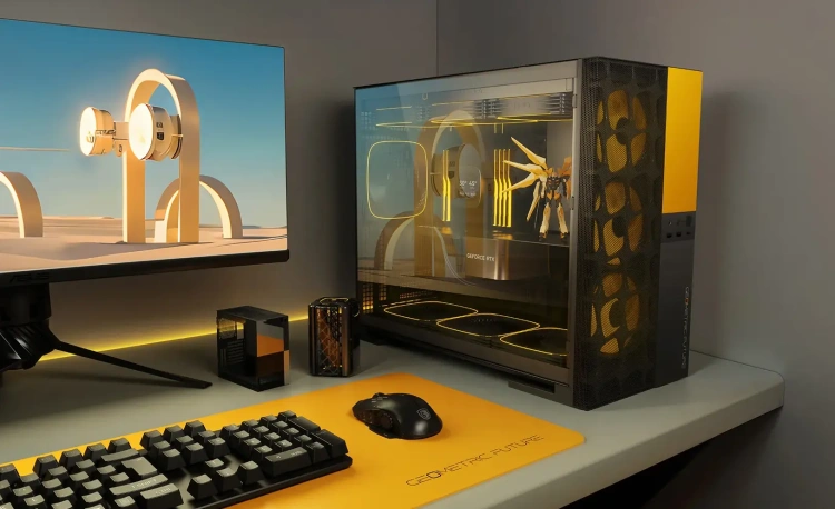 Игровой компьютер 992045 (Core i5-14400F 2500 ГГц/Intel B760/32 ГБ DDR5 6 ГГц/1024 ГБ SSD/RTX 5070 12 ГБ/Wi-Fi/750W/Geometric Future Model 5 ARGB Vent Black Yellow) - купить по выгодной цене!