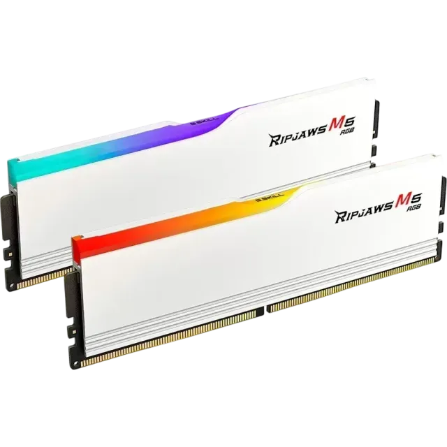 Оперативная память DDR5 32 Gb 6400 MHz G.Skill RIPJAWS M5 RGB White (F5-6400J3648F16GX2-RM5RW) купить! 