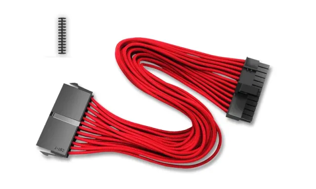 Кабель-удлинитель для питания материнcкой платы Deepcool EC300-24P-RD (моддинг, 24pin, красный, 300мм) купить! 
