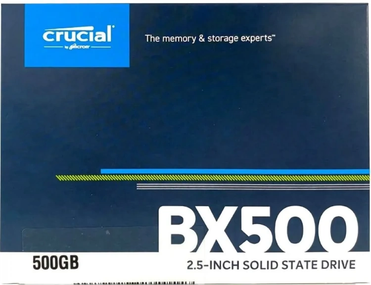 Твердотельный накопитель SSD 500 ГБ 2.5" SATA Crucial BX500 (CT500BX500SSD1) купить! 