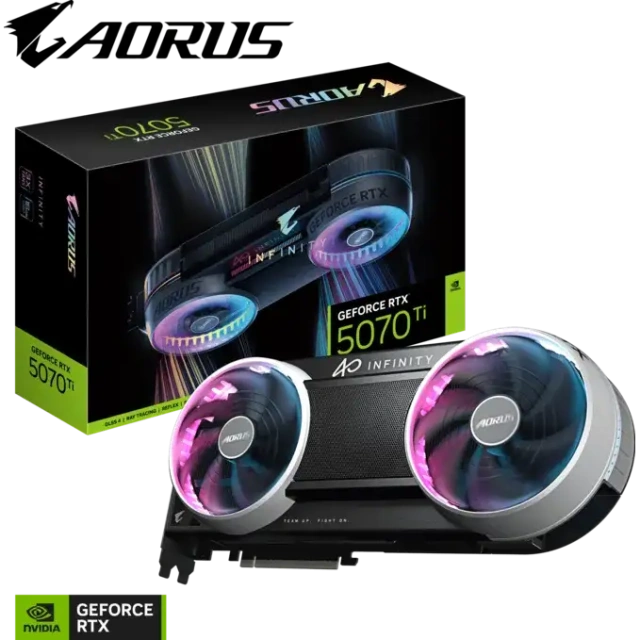 Видеокарта Gigabyte AORUS GeForce RTX 5070 Ti INFINITY 16G (GV-N507TAORUS IF-16GD) купить! 
