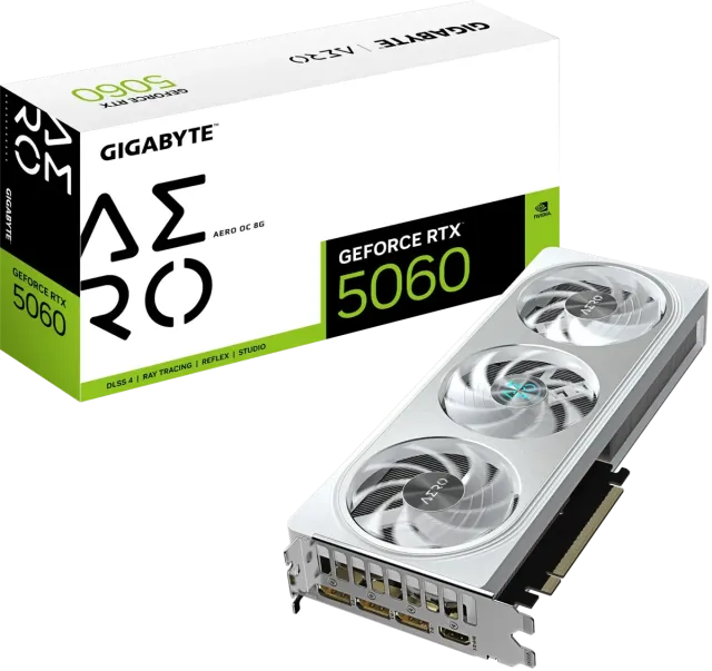 Видеокарта Gigabyte GeForce RTX 5060 AERO OC (GV-N5060AERO OC-8GD), Retail купить! 