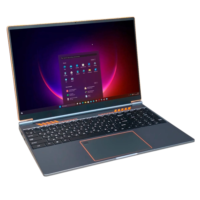 Ноутбук для работы и учебы HY160 (Intel N95/16"/1920x1200/16Gb/512GB SSD/Win 11 Pro) Grey with orange inserts - фото