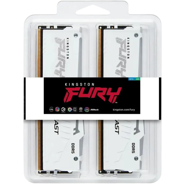 Оперативная память DDR5 64 Gb 6000 MHz Kingston FURY Beast RGB White (KF560C30BWAK2-64) купить! 