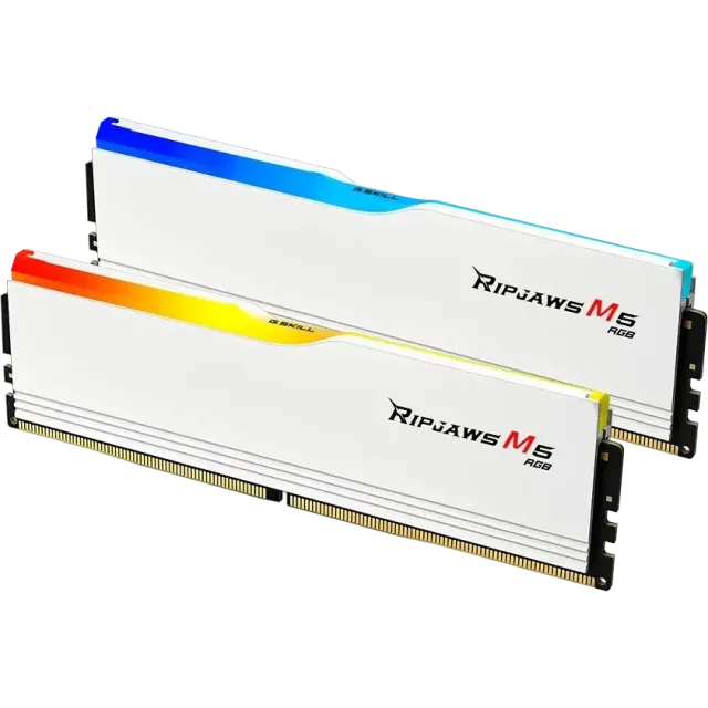 Оперативная память DDR5 64 Gb 6400 MHz G.Skill RIPJAWS M5 RGB White (F5-6400J3239G32GX2-RM5RW) купить! 
