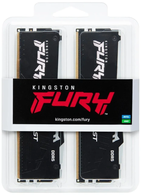 Оперативная память DDR5 32 ГБ 6000 МГц Kingston FURY Beast Black RGB (KF560C40BBAK2-32) Модулей 2 шт. купить! 
