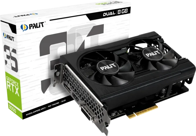 Видеокарта Palit GeForce RTX 3050 Dual V1 8Gb (NE63050018P1-1070D V1) купить! 