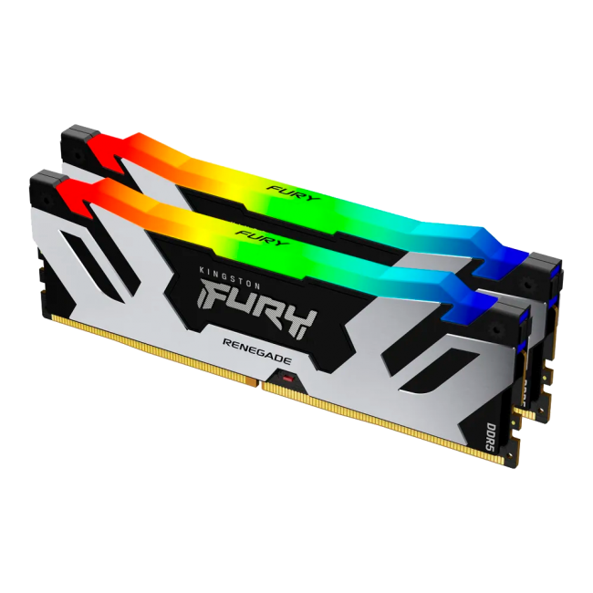 Оперативная память DDR5 32 ГБ 6400 МГц Kingston FURY Renegade Silver RGB (KF564C32RSAK2-32) модулей 2 шт. купить! 