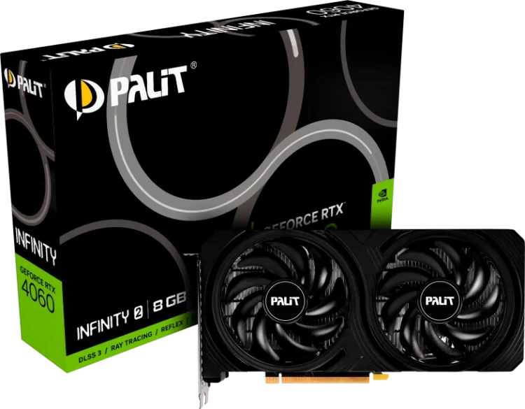 Видеокарта Palit GeForce RTX 4060 Infinity 2 8Gb (NE64060019P1-1070L), Retail купить! 