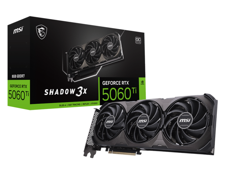 Видеокарта MSI GeForce RTX 5060 Ti 8G SHADOW 3X OC CLASSIC (G506T-8S3CA) купить! 