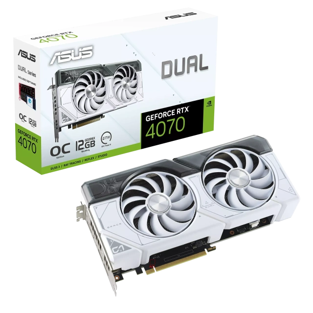 Видеокарта ASUS Dual GeForce RTX 4070 White OC Edition 12GB (DUAL-RTX4070-O12G-WHITE), Retail купить! 
