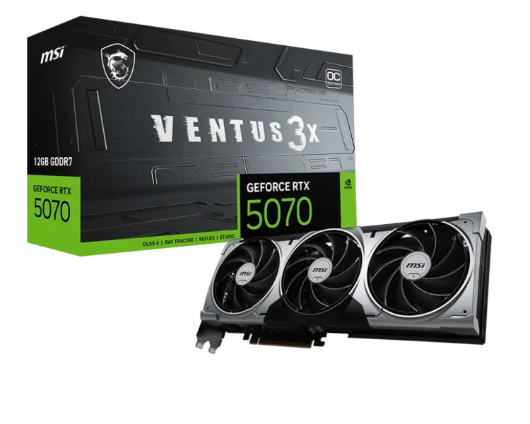 Видеокарта MSI GeForce RTX 5070 12G VENTUS 3X OC (G5070-12V3C), Retail купить! 