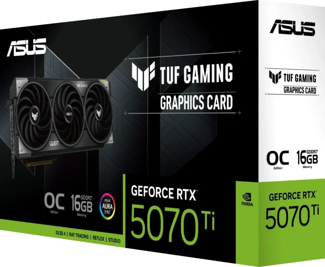 Видеокарта ASUS GeForce RTX 5070 Ti TUF Gaming OC 16Gb (TUF-RTX5070TI-O16G-GAMING), Retail купить! 