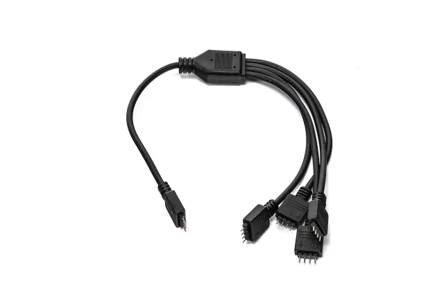 Кабель разветвитель EKWB EK-RGB 4-Way Splitter Cable RGB 4-pin (12V+ R G B) черный купить! 