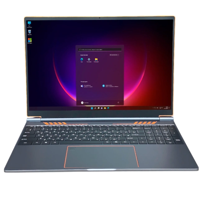 Ноутбук для работы и учебы HY160 (Intel N95/16"/1920x1200/16Gb/512GB SSD/Win 11 Pro) Grey with orange inserts - фото