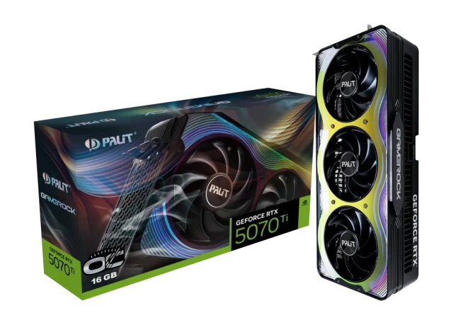 Видеокарта Palit GeForce RTX 5070 Ti GameRock OC 16Gb (NE7507TH19T2-GB2030G), Retail купить! 