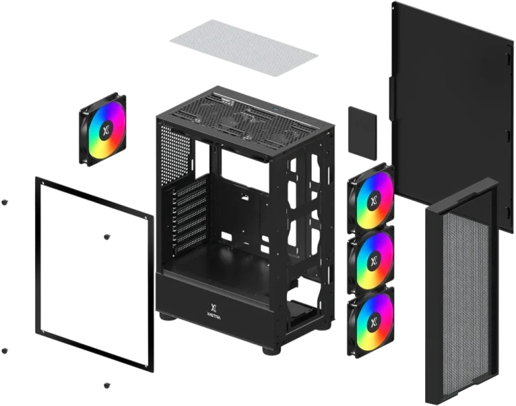 Компьютерный корпус XASTRA A301 4FRGB Black (A301-BK-FC120FRGB-4F-GL) купить! 
